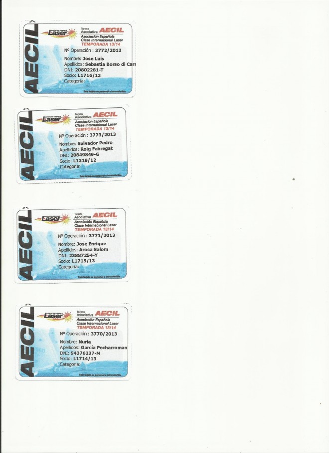 tarjetas clase laser