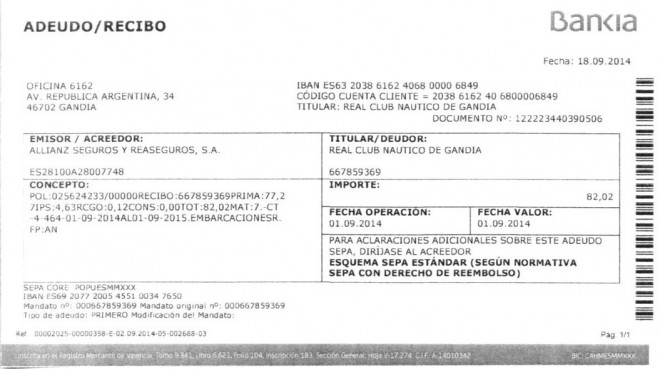 Seguro BOIRA 2014-2015